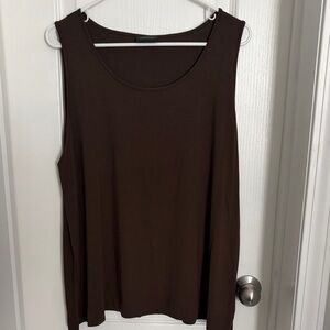 J. Jill Brown Scoop Neck Tank Top